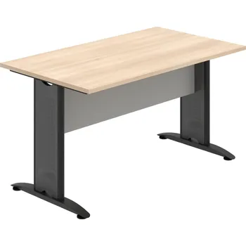 Jednací stůl CJ 1400 – Stůl jednací rovný 140 cm - Akát , Šedá , Černý kov