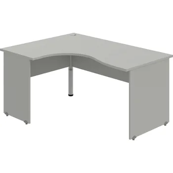 Psací stůl GE 2005 P – Stůl ergo pravý 160 × 120 cm - Šedá , Šedá , Šedý kov