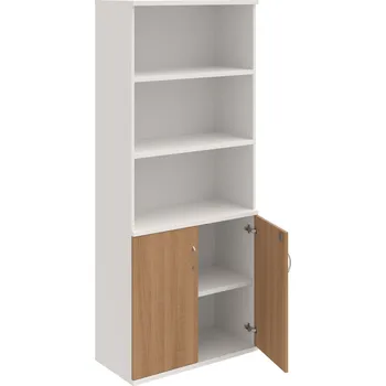 Policová skříň SZ 5 80 03 – Skříň policová dvéřová 192 × 80 cm - Višeň , Bílá , USN – Hobis