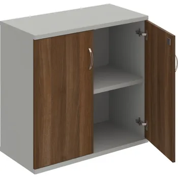 Policová skříň SZ 2 80 01 – Skříň policová dvéřová 76,8 × 80 cm - Ořech , Šedá , USN – Hobis