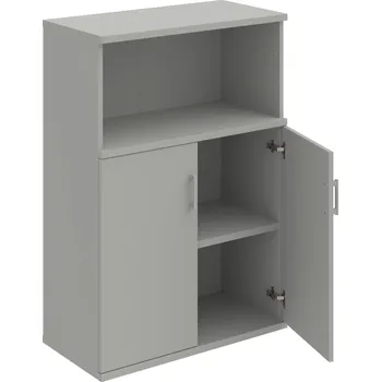 Policová skříň S 3 80 02 – Skříň policová dvéřová 115,2 × 80 cm - Šedá , Šedá , USH – hranatá