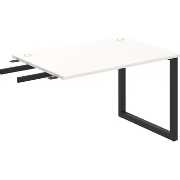 Psací stůl US O 1200 RU – Stůl pracovní délky 120 cm, k řetězení - Bílá , Černý kov