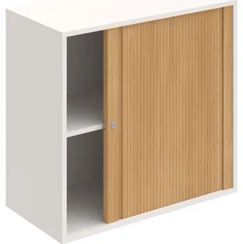 Policová skříň DZ 2 80 03 P – Skříň polic rolet pravá 74 × 80 cm - Bílá , Dub