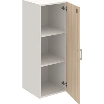 Policová skříň DZ 3 40 01 – Skříň policová dvéřová 111 × 40 cm - Akát , Bílá , USH – hranatá