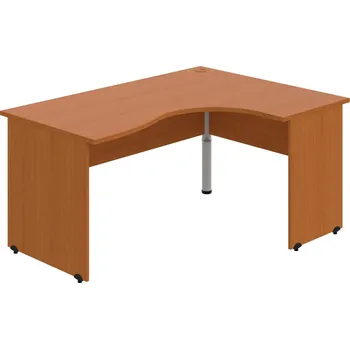 Psací stůl GE 2005 L – Stůl ergo levý 160 × 120 cm - Třešeň , Třešeň , Šedý kov