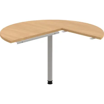 Psací stůl CP 22 L P – Stůl jednací, levý, léta podél, ø 120 cm - Dub , Šedý kov