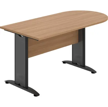 Jednací stůl CP 1600 1 – Stůl jednací oblouk 160 cm - Višeň , Višeň , Černý kov