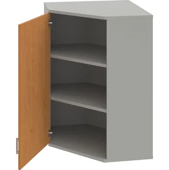 Policová skříň SRV 3 01 L H – Skříň vnitřní roh levá 115,2 cm - Olše , Šedá , USH – hranatá