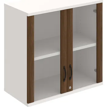 Policová skříň SZ 2 80 02 H – Skříň policová dvéřová 76,8 × 80 cm - Ořech , Bílá , UCO – černá