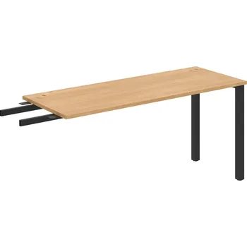 Psací stůl UE 1600 RU – Stůl pracovní délky 160 cm, hloubka 60 cm, k řetězení - Dub , Černý kov