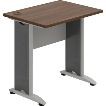 Psací stůl CE 800 – Stůl pracovní rovný 80 cm, hl. 60 cm - Ořech , Šedá , Šedý kov