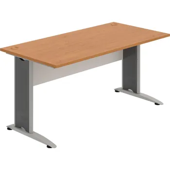 Psací stůl CS 1600 – Stůl pracovní rovný 160 cm - Olše , Bílá , Šedý kov