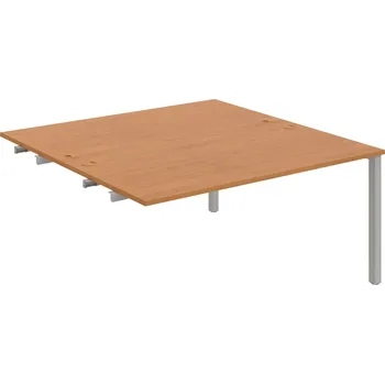 Psací stůl USD 1600 R – Stůl pracovní 160 × 160 cm, k řetězení - Olše , Šedý kov