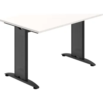Jednací stůl FP 1600 1 – Stůl jednací oblouk 160 cm - Bílá , Černý kov