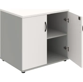 SPZ 80 60 N – Skříňka ke stolu, zavřená, š. 80 cm, léta napříč - Bílá , Šedá , UCO – černá