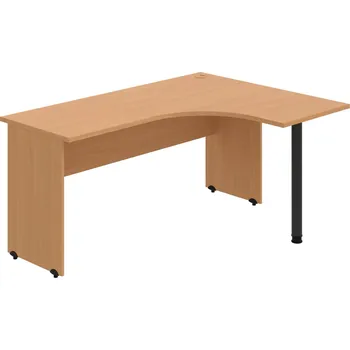 Psací stůl GE 60 L – Stůl ergo levý 160 × 120 cm - Buk , Buk , Černý kov