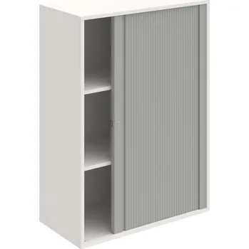 Policová skříň DZ 3 80 07 P – Skříň polic rolet pravá 111 × 80 cm - Bílá , Šedá