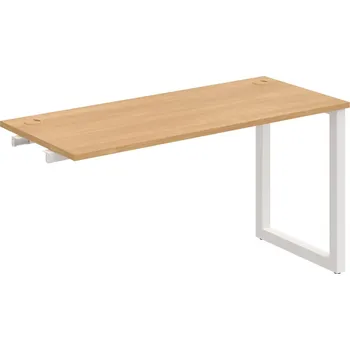 Psací stůl UE O 1400 R – Stůl pracovní délky 140 cm, hl. 60 cm, k řetězení - Dub , Bílý kov