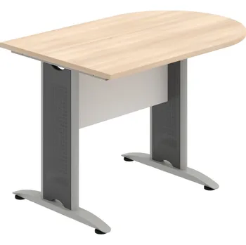 Jednací stůl CP 1200 1 – Stůl jednací oblouk 120 cm - Akát , Bílá , Šedý kov