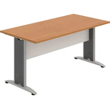 Jednací stůl CJ 1600 – Stůl jednací rovný 160 cm - Olše , Bílá , Šedý kov