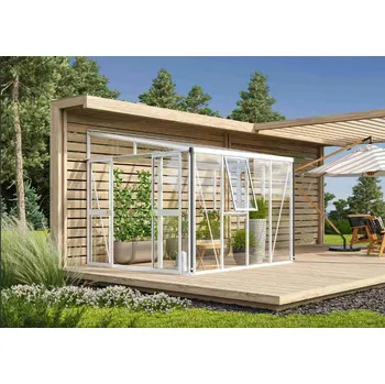 Skleník Vitavia Athena 7000 sklo 3 mm + PC 10 mm bílý LG3832 Varianta: Vitavia Athena 7000 sklo 3 mm + PC 10 mm bílý LG3832