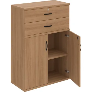 Policová skříň SZ 3 80 03 – Skříň policová zásuvková 115,2 × 80 cm - Višeň , Višeň , UCO – černá