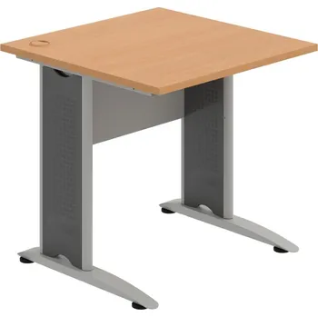 Psací stůl CS 800 – Stůl pracovní rovný 80 cm - Buk , Šedá , Šedý kov
