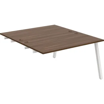 Psací stůl USD A 1400 R – Stůl pracovní 140 × 160 cm, k řetězení - Ořech , Bílý kov