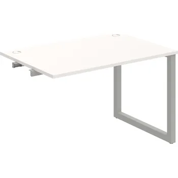 Psací stůl US O 1200 R – Stůl pracovní délky 120 cm, k řetězení - Bílá , Šedý kov