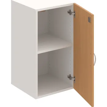 Policová skříň DZ 2 40 01 – Skříň policová dvéřová 74 × 40 cm - Buk , Bílá , USN – Hobis