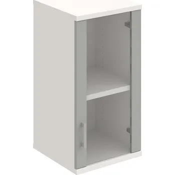 Policová skříň S 2 40 02 P H – Skříň policová dvéřová 76,8 × 40 cm - Šedá , Bílá , USH – hranatá