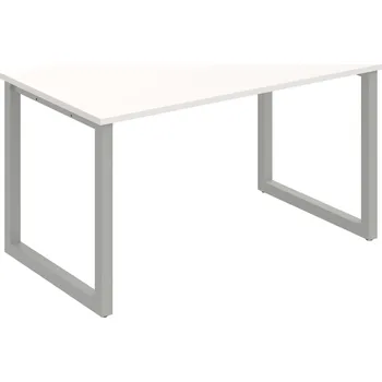 Psací stůl UJ O 1400 – Stůl jednací rovný délky 140 cm - Bílá , Šedý kov