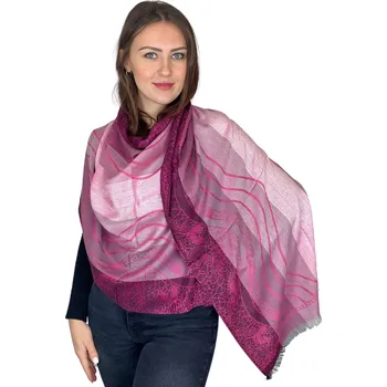 Šála Šál Pašmína - Aurella - Tmavě růžová