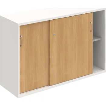 Policová skříň SZ 2 120 02 – Skříňka s posuv. dveřmi 76,8 × 120 cm - Dub , Bílá , USN – Hobis