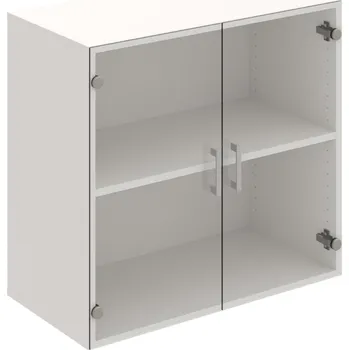 Policová skříň D 2 80 02 – Skříň policová dvéřová 74 × 80 cm - Čiré , Bílá , USH – hranatá