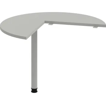 Jednací stůl FP 21 L – Stůl jednací levý ø 100 cm - Šedá , Šedý kov