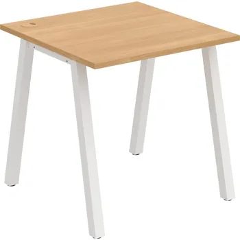 Psací stůl US A 800 – Stůl pracovní délky 80 cm - Dub , Bílý kov