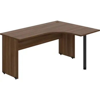 Psací stůl GE 60 L – Stůl ergo levý 160 × 120 cm - Ořech , Ořech , Černý kov