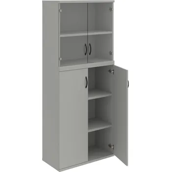 Policová skříň S 5 80 11 – Skříň policová dvéřová 192 × 80 cm - Šedá , Šedá , UCO – černá