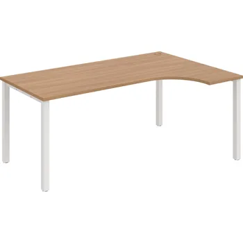 Psací stůl UE 1800 L – Stůl ergo levý 180 × 120 cm - Višeň , Bílý kov