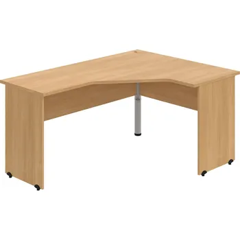Psací stůl GEV 60 L – Stůl ergo levý 160 × 120 cm - Dub , Dub , Šedý kov