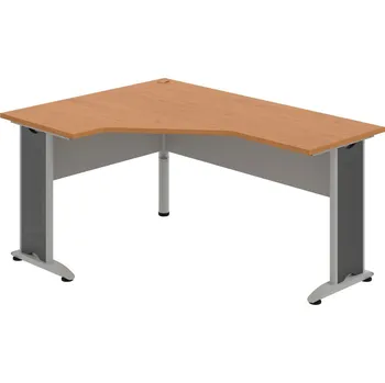 Psací stůl CEV 60 P – Stůl ergo pravý 160 × 120 cm - Olše , Šedá , Šedý kov