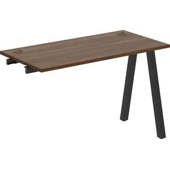 Psací stůl UE A 1200 R – Stůl pracovní délky 120 cm, hl. 60 cm, k řetězení - Ořech , Černý kov