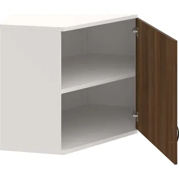 Policová skříň SRV 2 01 P H – Skříň vnitřní roh pravá 76,8 cm - Ořech , Bílá , UCO – černá