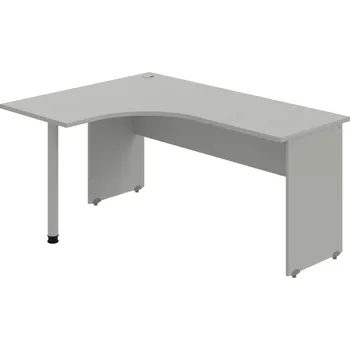 Psací stůl GE 60 P – Stůl ergo pravý 160 × 120 cm - Šedá , Šedá , Šedý kov
