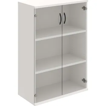 Policová skříň S 3 80 08 – Skříň policová dvéřová 115,2 × 80 cm - Čiré , Bílá , UCO – černá