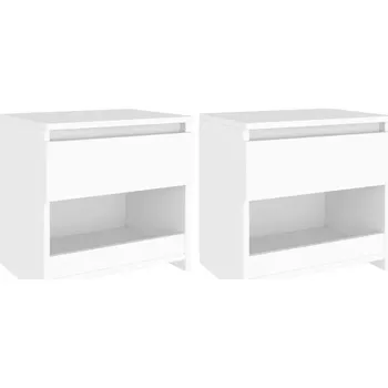Noční stolek Noční stolky z dřevěného materiálu bílé 40x30x39 cm