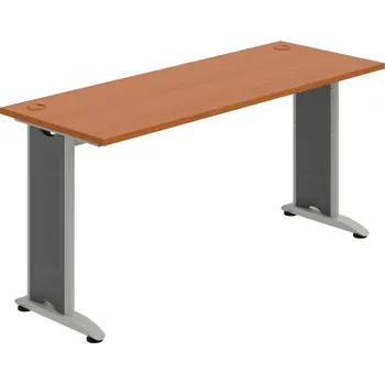 Psací stůl FE 1600 – Stůl pracovní rovný 160 cm, hl. 60 cm - Třešeň , Šedý kov