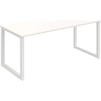 Psací stůl UJ O 1800 – Stůl jednací rovný délky 180 cm - Bílá , Bílý kov