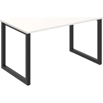 Psací stůl UJ O 1400 – Stůl jednací rovný délky 140 cm - Bílá , Černý kov